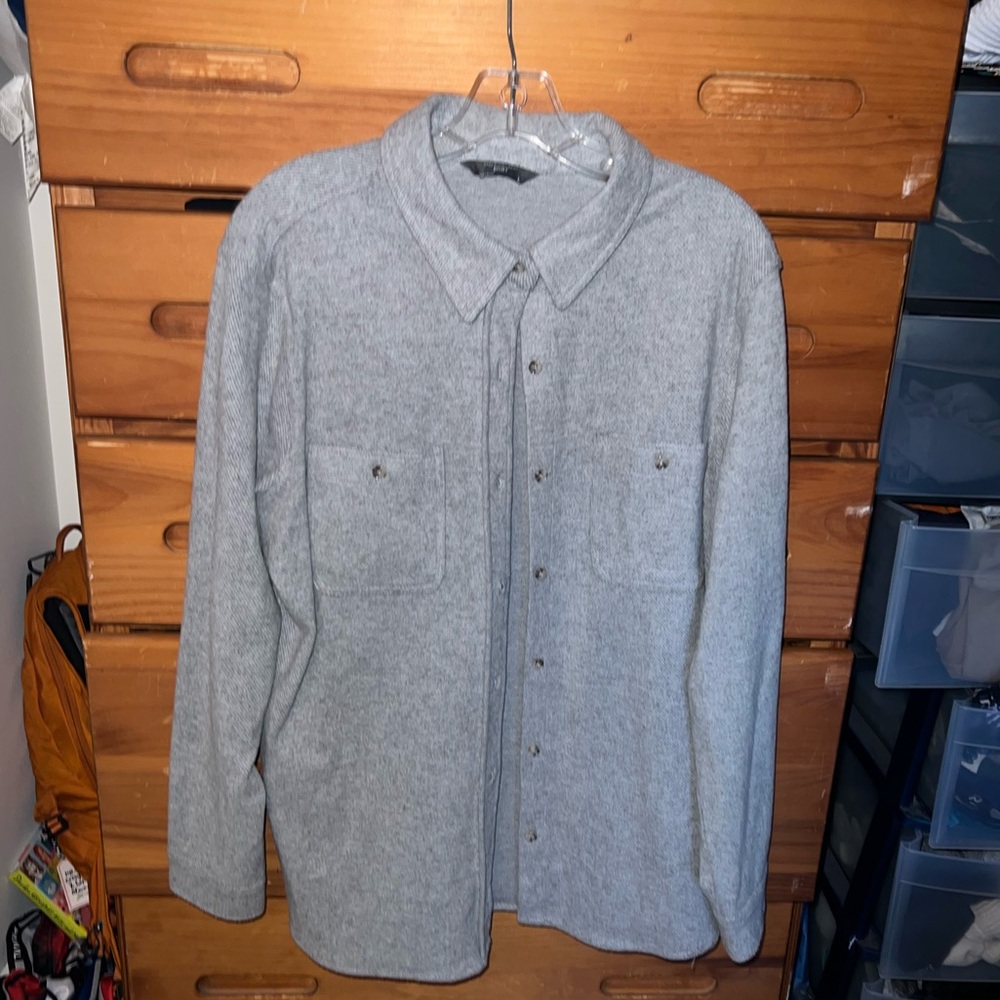 Soft Gray Button Down Shirt Large